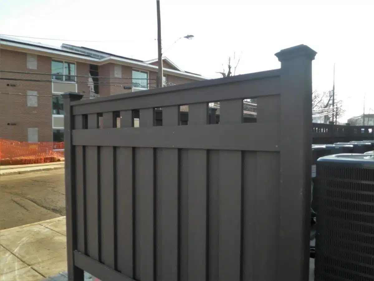 A Semi-Privacy Fence made from Trex Seclusions composite fencing.