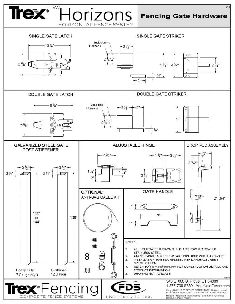 Trex Fencing With Horizons | Shop Drawings For Horizontal Fencing