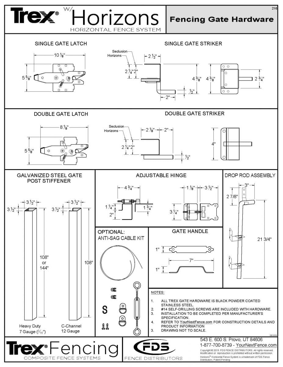 Trex w/Horizons Double Gate Panel Kit 8-ft. Tall (Standard Width) 12