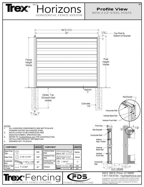 Trex Horizontal Fencing | Horizons Install Guides