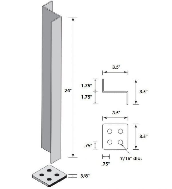 Fence Post Mount for Concrete (Trex Seclusions/Horizons) 2