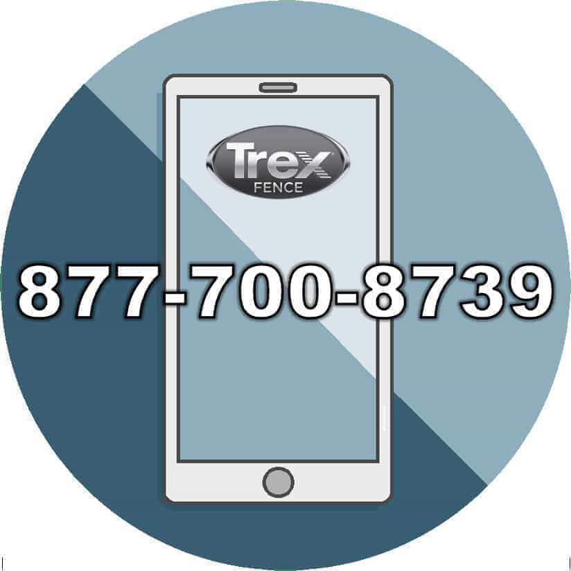 Clip art of smartphone with phone number for Trex Fencing - FDS Fence Distributors
