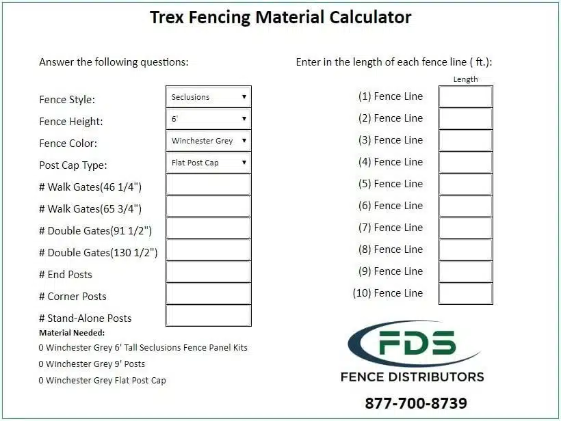 Trex fencing calculator