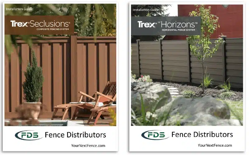 A picture of the covers for the Trex Fencing installation guides