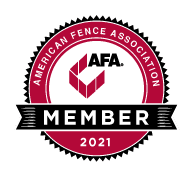 A badge representing an American Fence Association member.