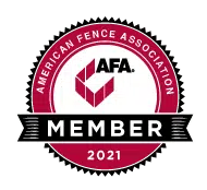 A badge representing an American Fence Association member.