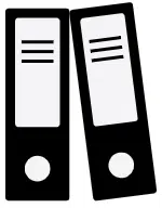 Clip art of two project submittal binders
