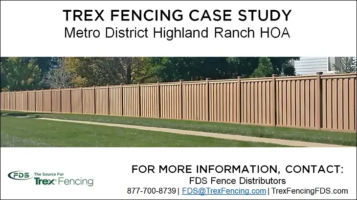 Case study for Trex Fencing for Highlands Ranch Metro District HOA