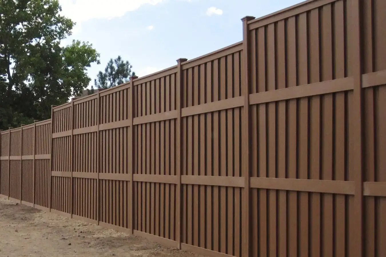 A Trex Fence built from 10 foot to 12 foot tall