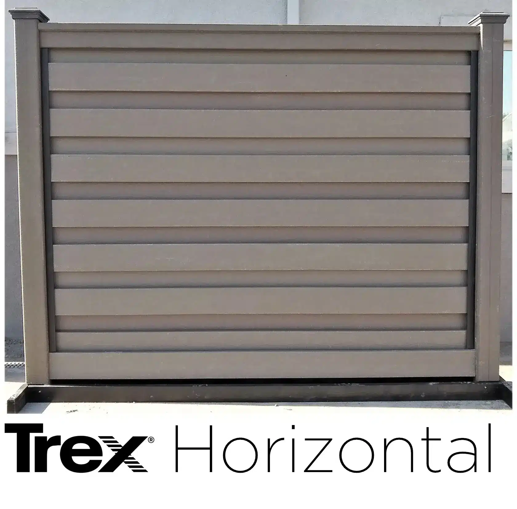 Trex Horizontal Fence Installed Panel with logo
