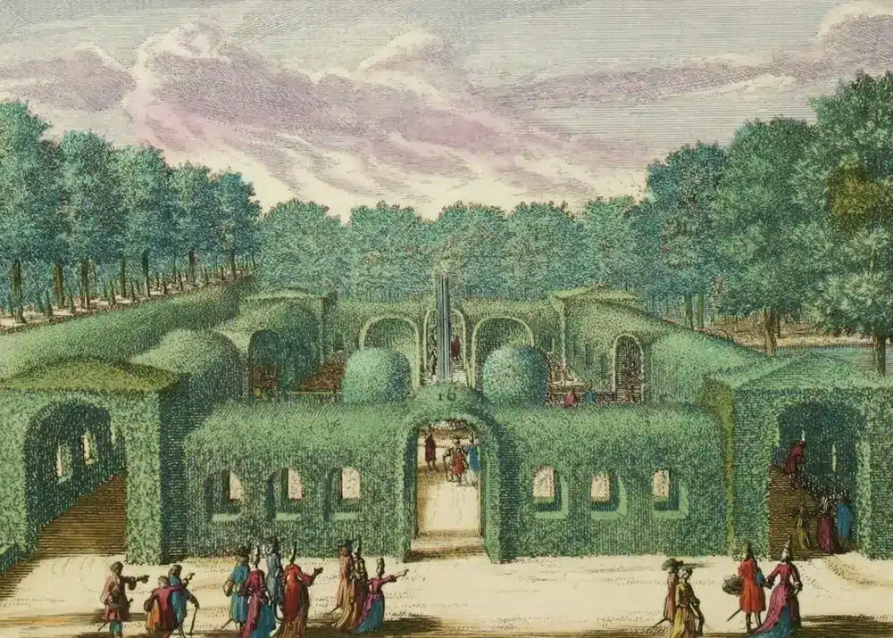 Het-Loo Palace. Hedgerows were early forms of fencing.